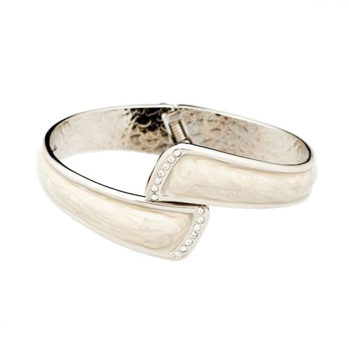 Color Pursehook - White & Silver with Clear Crystals - FUMI - www.pursehook.com