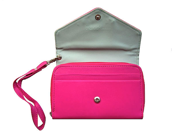 Wallet - Cell Phone Wallet - Dark Pink - FUMI - www.pursehook.com