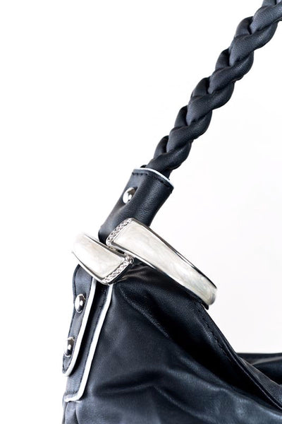 Color Pursehook - White & Silver with Clear Crystals - FUMI - www.pursehook.com