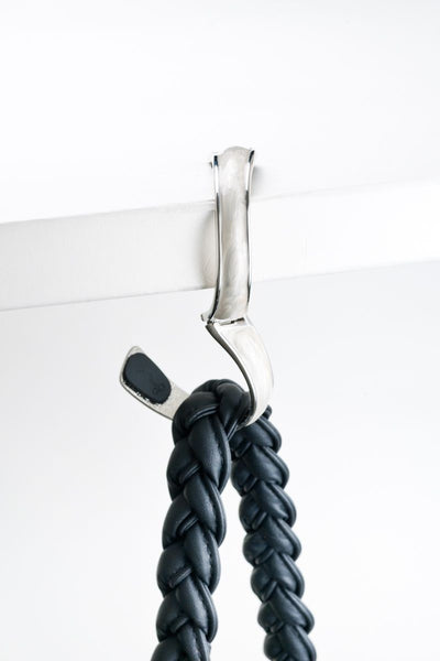 Color Pursehook - White & Silver with Clear Crystals - FUMI - www.pursehook.com