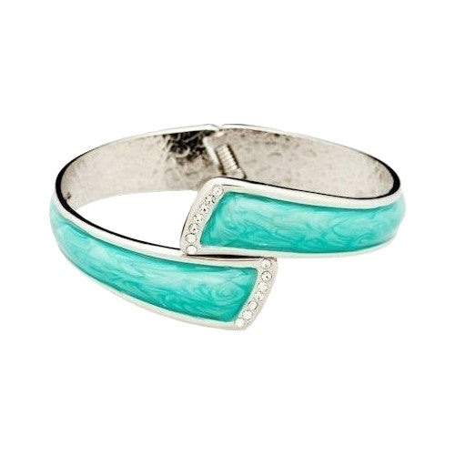 Color Pursehook -  Turquoise & Silver with Clear Crystals - FUMI - www.pursehook.com